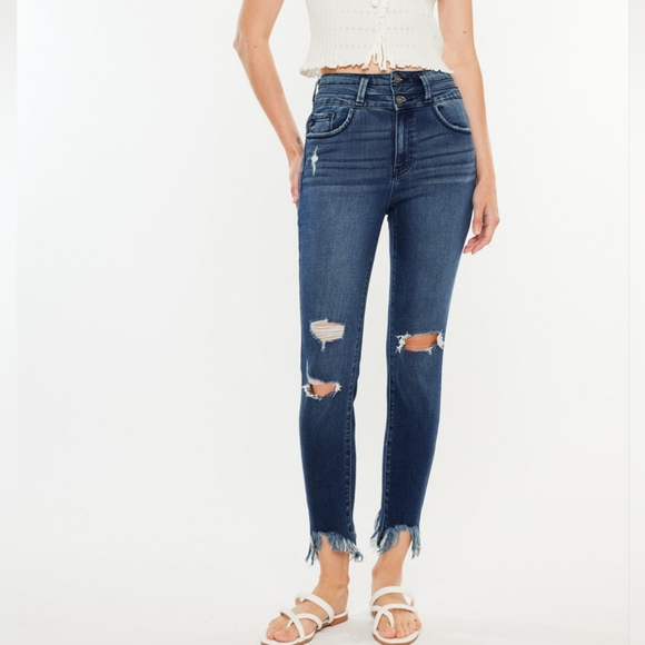KanCan Denim - KanCan Truly High Rise Ankle Skinny Distressed Jeans Size 27